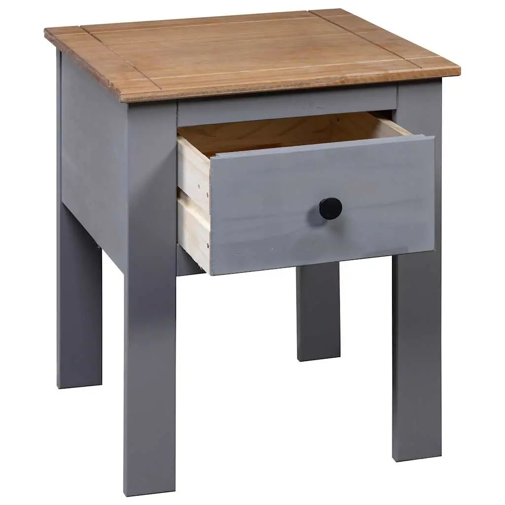 Bedside Cabinet Grey Pine Wood 46x40x57cm
