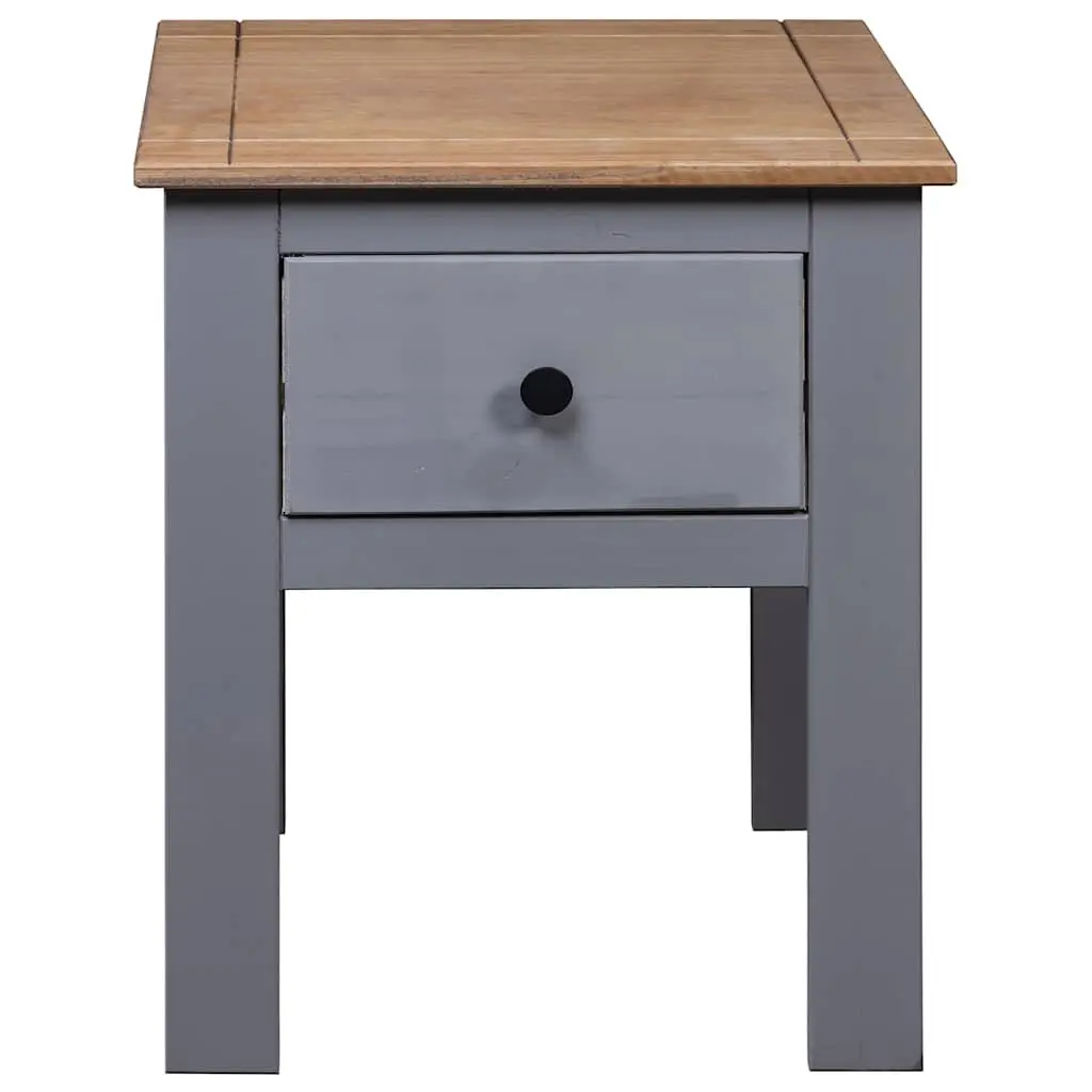 Bedside Cabinet Grey Pine Wood 46x40x57cm
