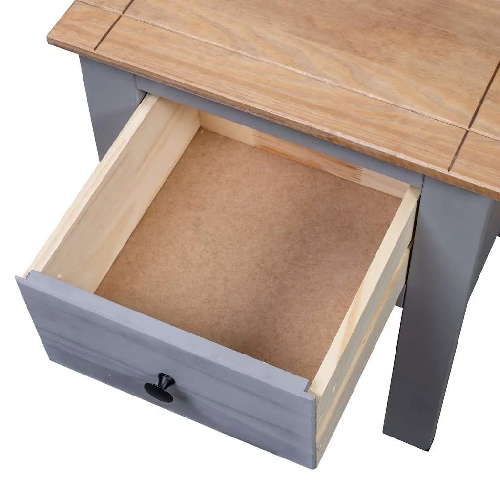 Bedside Cabinet Grey Pine Wood 46x40x57cm