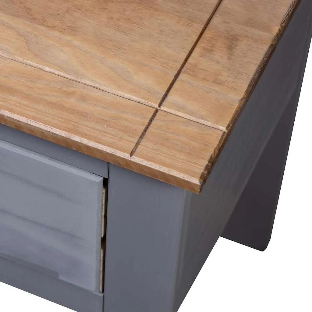 Bedside Cabinet Grey Pine Wood 46x40x57cm