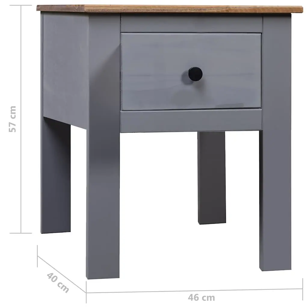 Bedside Cabinet Grey Pine Wood 46x40x57cm