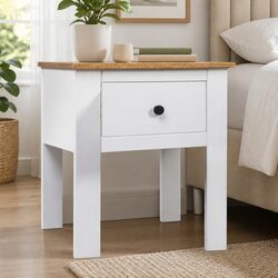 White Pine Bedside Cabinet 46x40x57 cm Nightstand