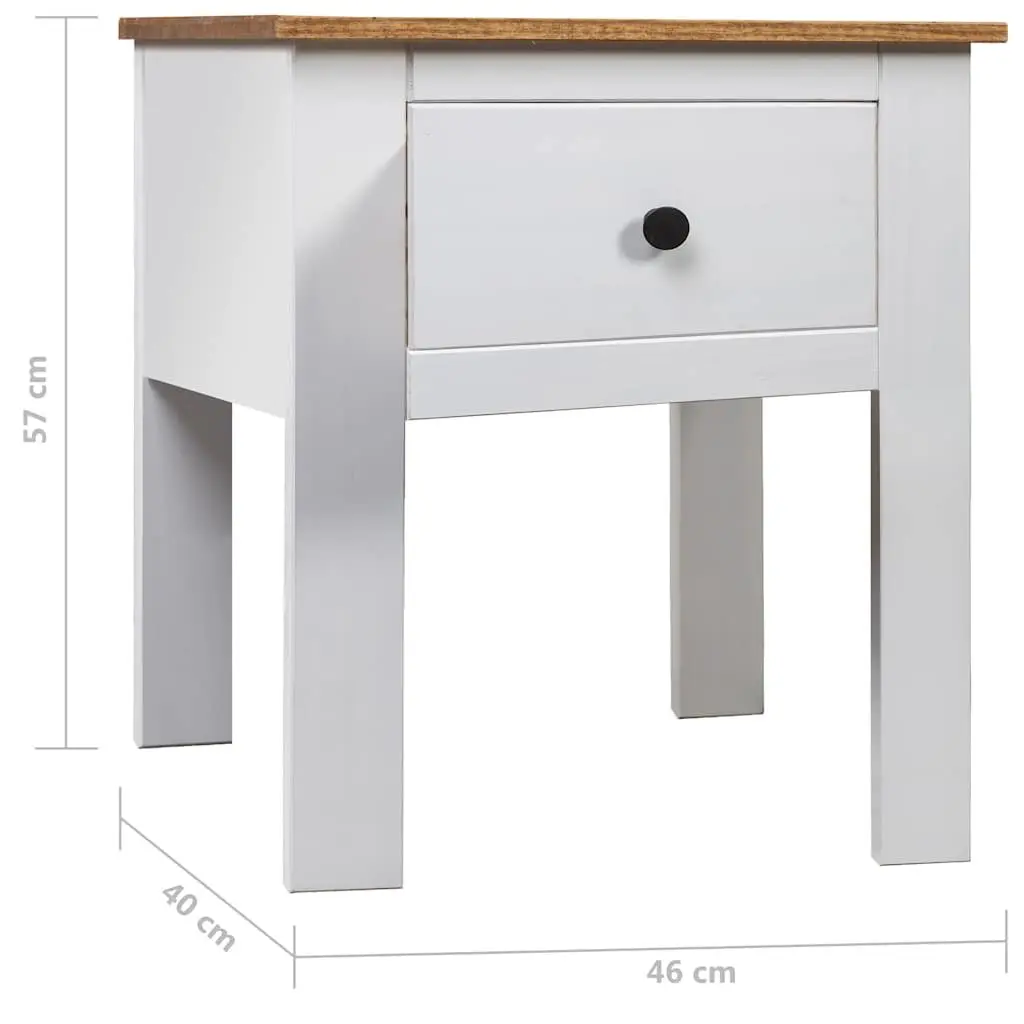Bedside Cabinet White 46x40x57 cm Pine Nightstand Storage Drawer Chest