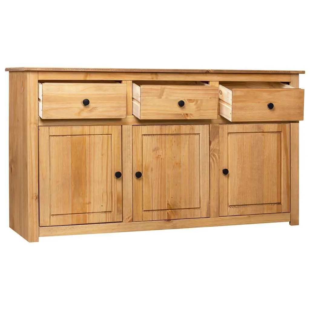 Solid Pinewood Sideboard Brown 135x40x80 cm Storage Cabinet Buffet Chest