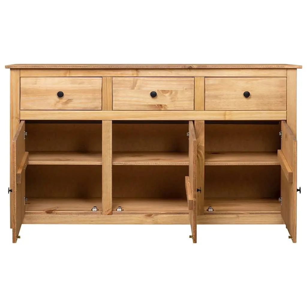 Solid Pinewood Sideboard Brown 135x40x80 cm Storage Cabinet Buffet Chest