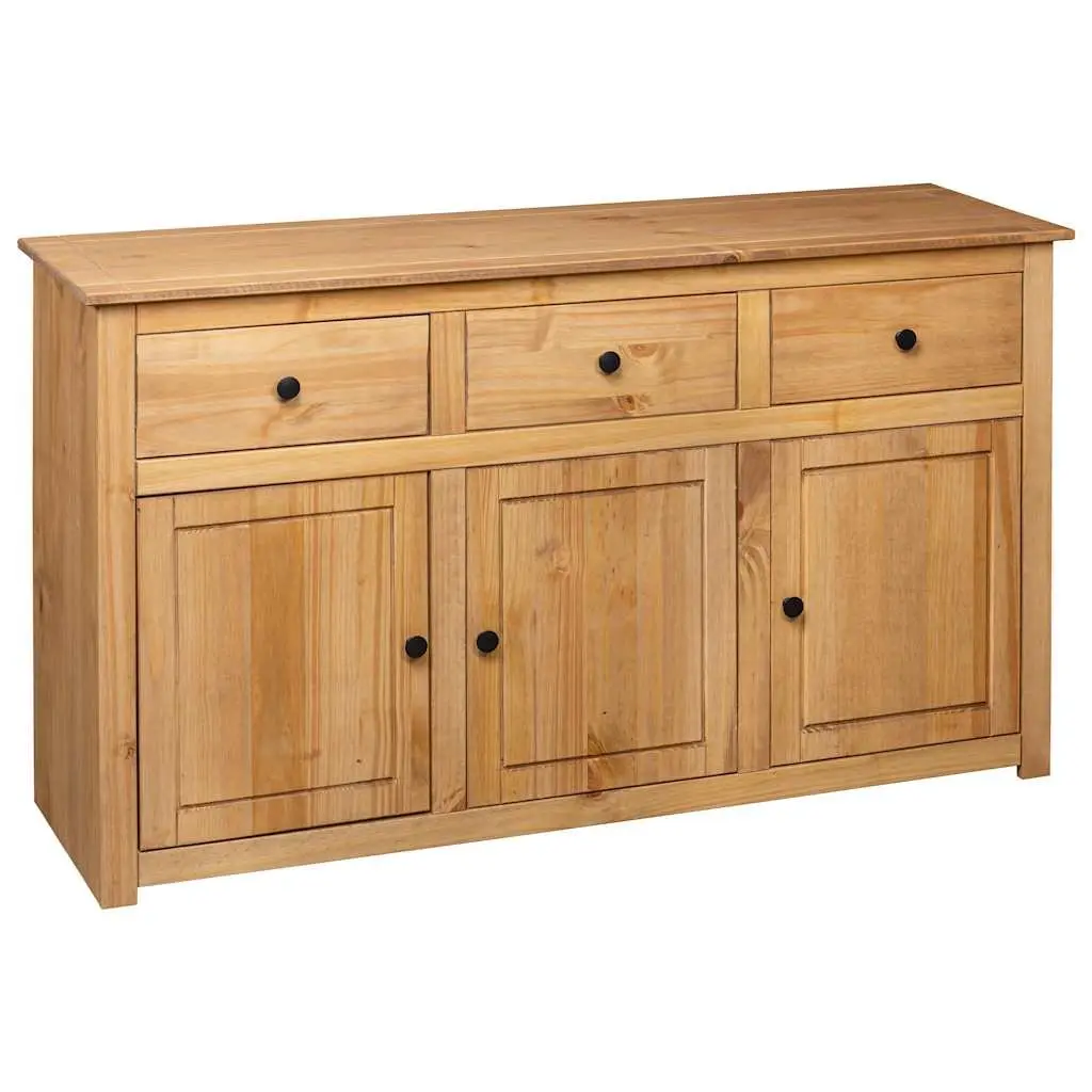Solid Pinewood Sideboard Brown 135x40x80 cm Storage Cabinet Buffet Chest