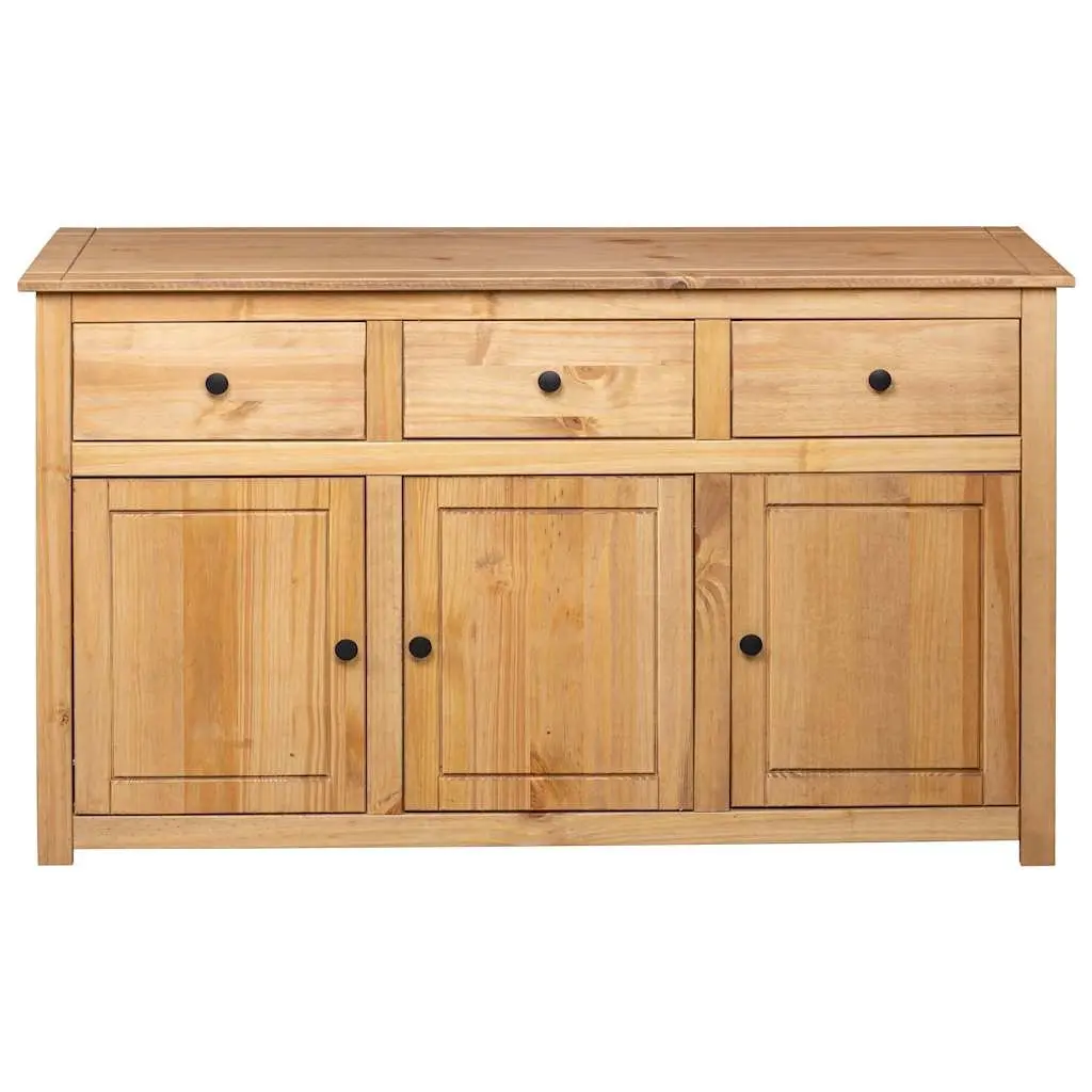 Solid Pinewood Sideboard Brown 135x40x80 cm Storage Cabinet Buffet Chest