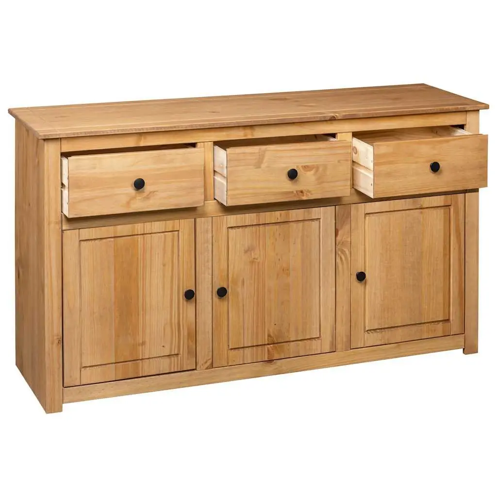 Solid Pinewood Sideboard Brown 135x40x80 cm Storage Cabinet Buffet Chest