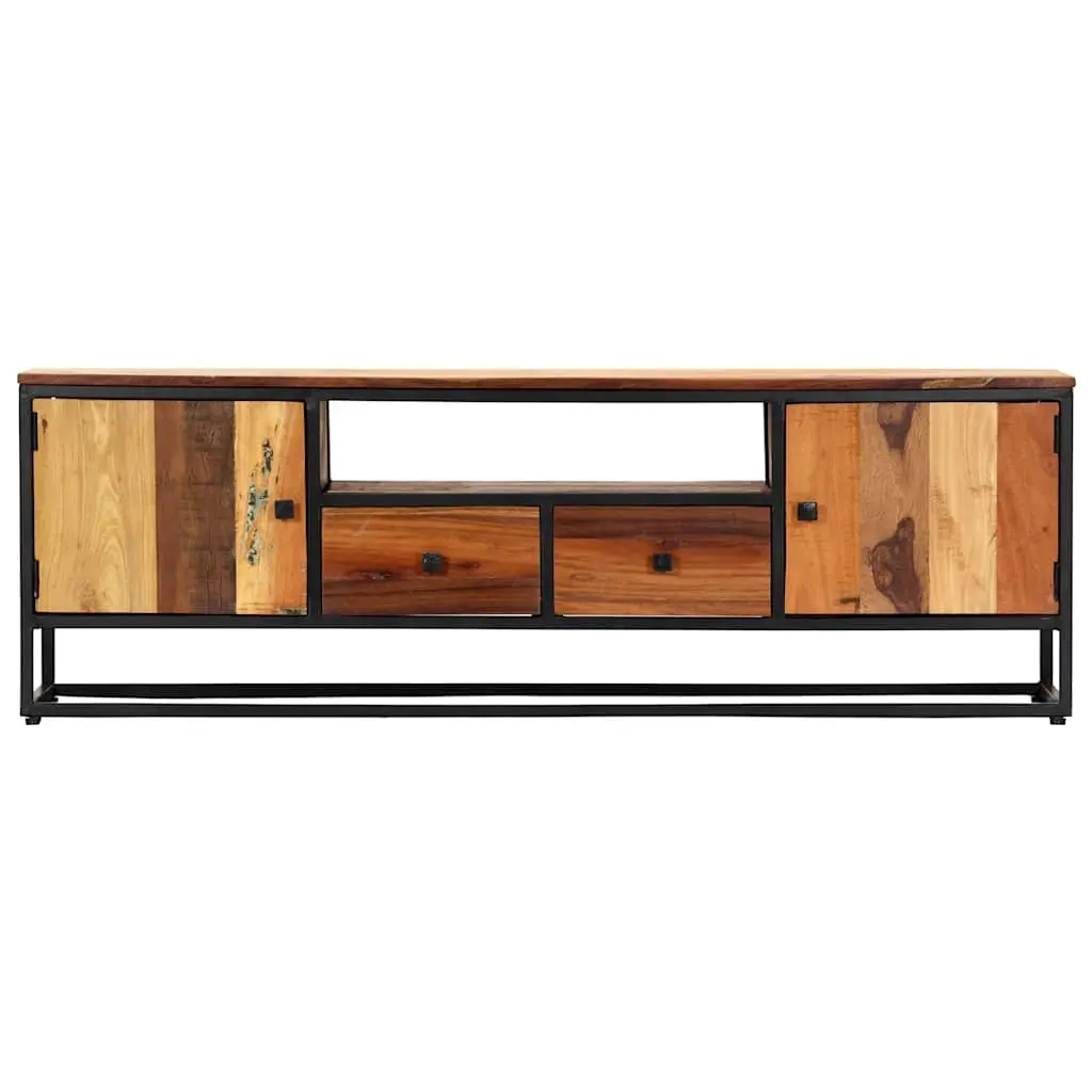 Reclaimed Wood TV Cabinet with Steel Frame 120x30x40 cm