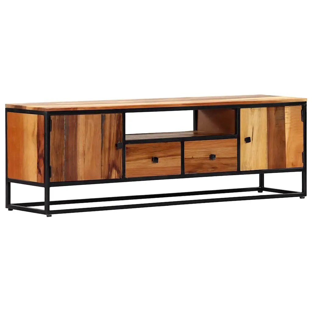 Reclaimed Wood TV Cabinet with Steel Frame 120x30x40 cm