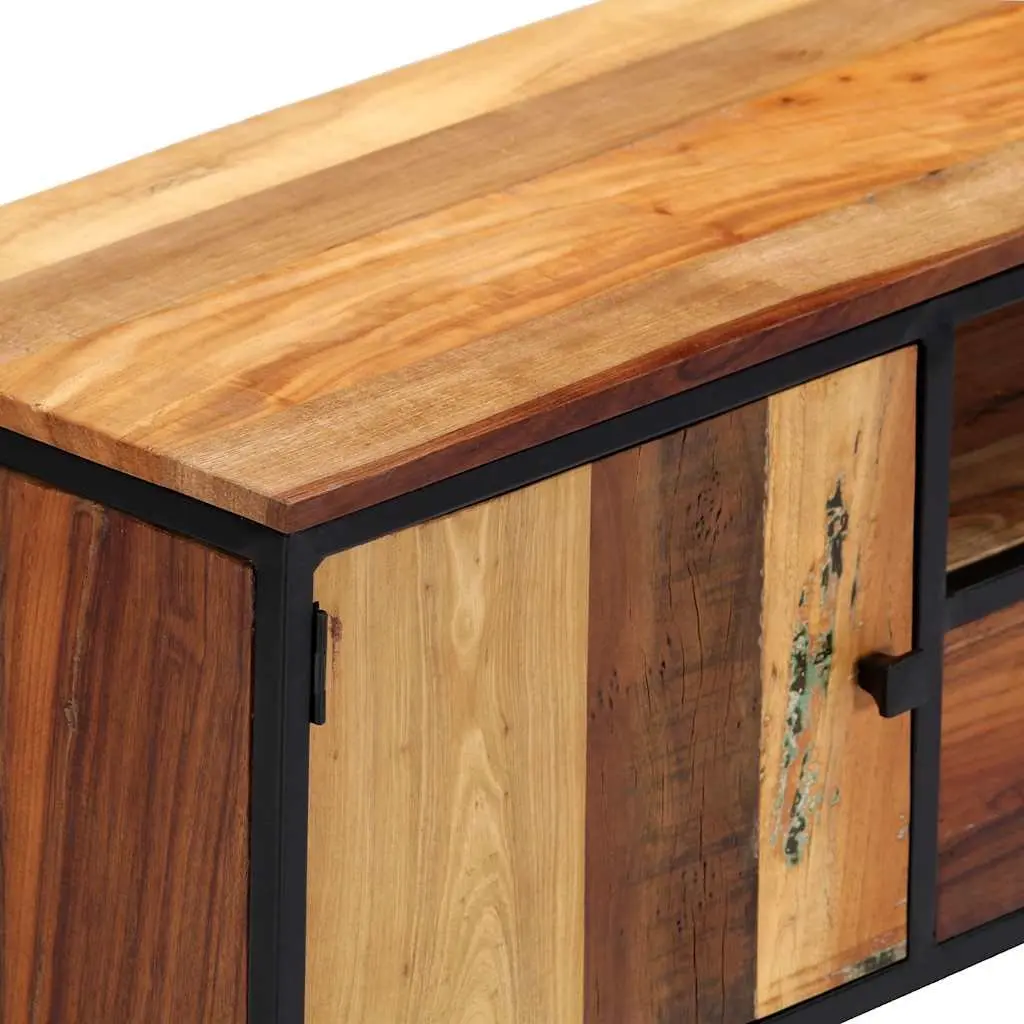 Reclaimed Wood TV Cabinet with Steel Frame 120x30x40 cm