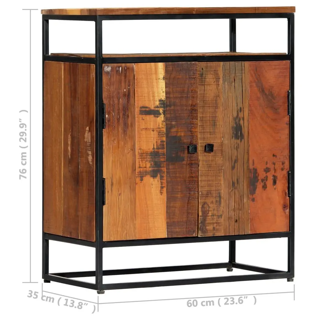 Side Cabinet Mid-Century Style 60x35x76cm Solid Reclaimed Wood Brown