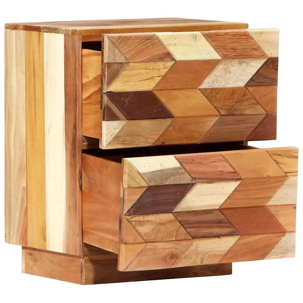 Bedside Cabinet Mid-Century 40x30x50 cm Reclaimed Wood Nightstand Brown
