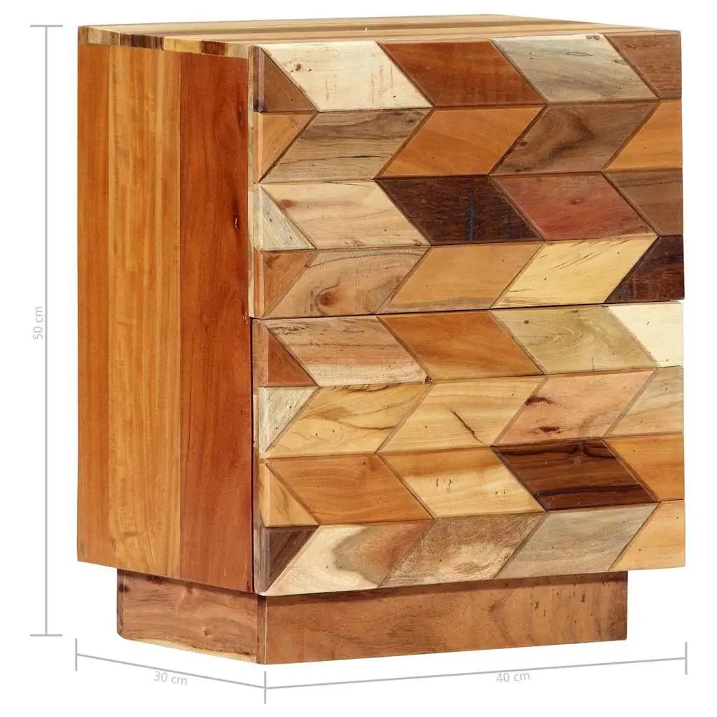 Bedside Cabinet Mid-Century 40x30x50 cm Reclaimed Wood Nightstand Brown
