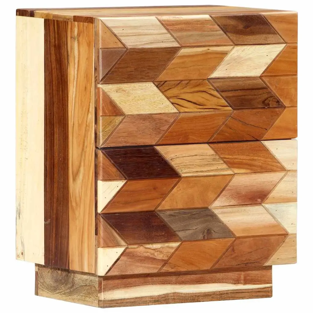 Bedside Cabinet Mid-Century 40x30x50 cm Reclaimed Wood Nightstand Brown