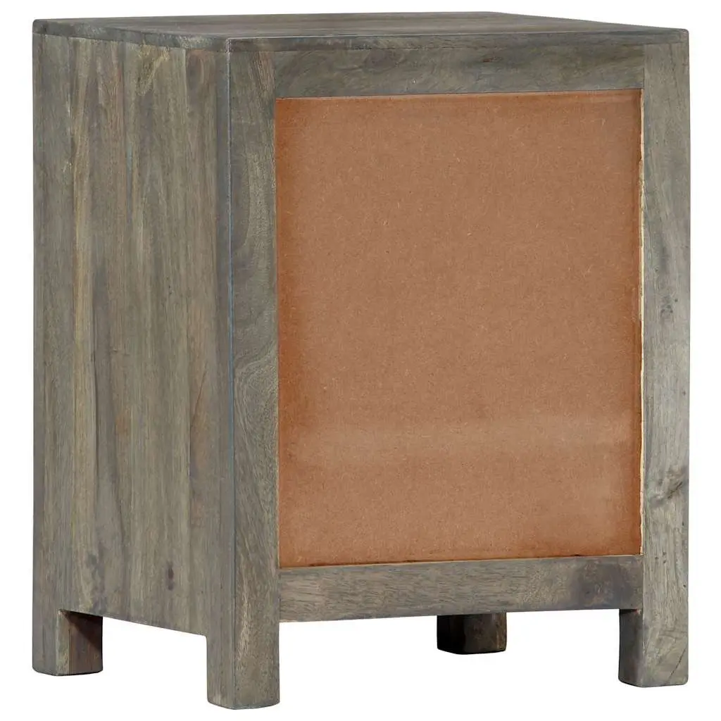 Grey Bedside Cabinet 40x30x50 cm Solid Mango Wood