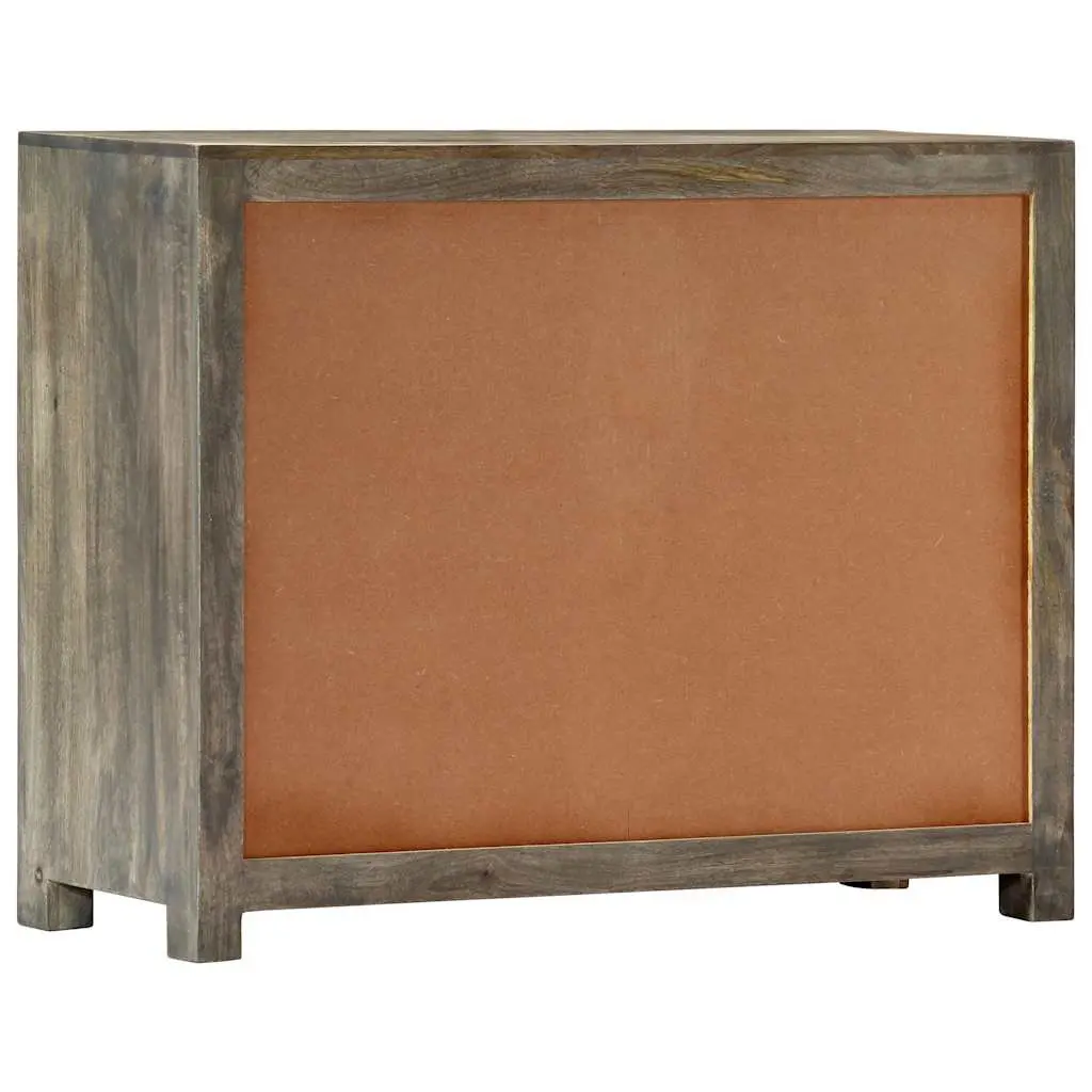 Mid-Century Mango Wood Side Cabinet with Door and Drawers