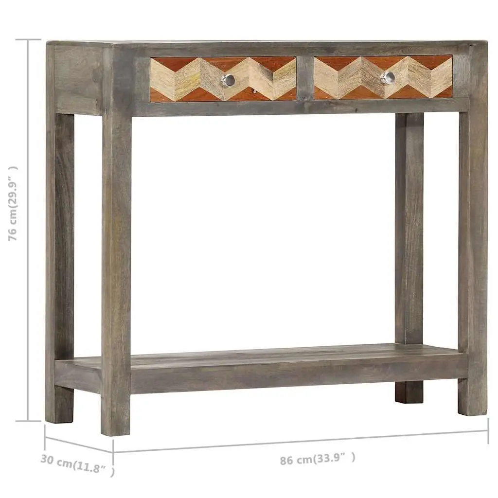 Grey Console Table with Storage 86x30x76cm