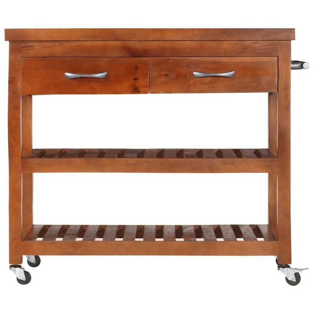 Kitchen Trolley Vintage Solid Acacia Wood 100x48x89cm Brown Storage Cart