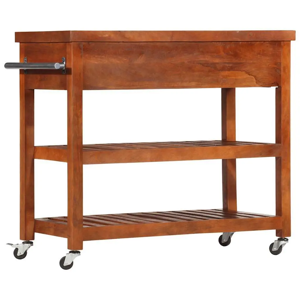 Kitchen Trolley Vintage Solid Acacia Wood 100x48x89cm Brown Storage Cart