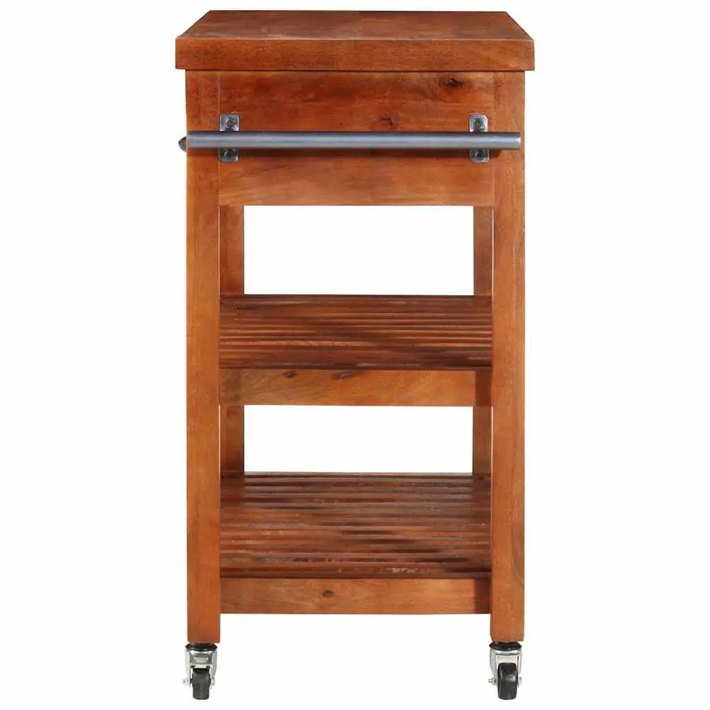 Kitchen Trolley Vintage Solid Acacia Wood 100x48x89cm Brown Storage Cart