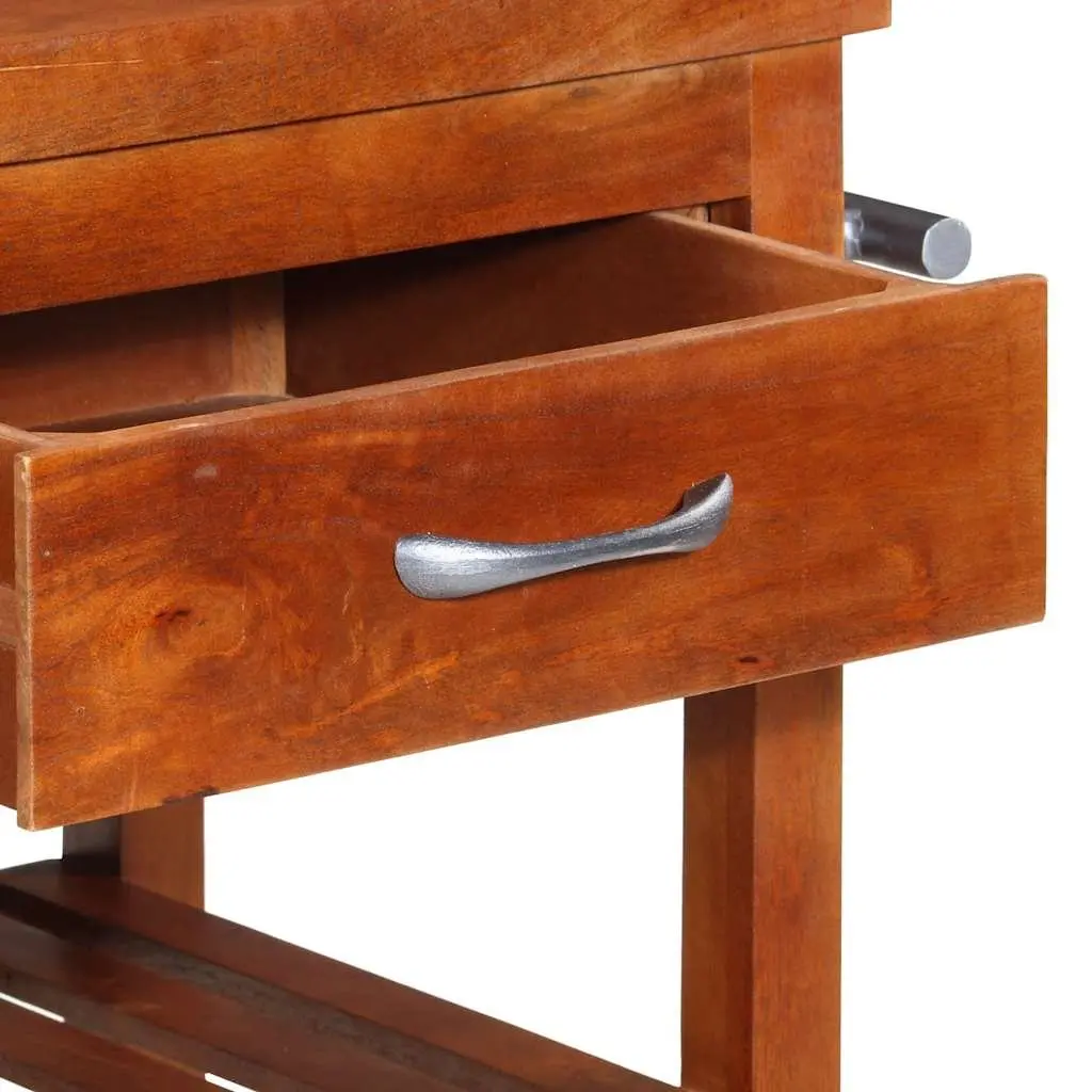 Kitchen Trolley Vintage Solid Acacia Wood 100x48x89cm Brown Storage Cart