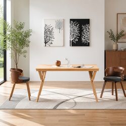 Set of 2 Grey Fabric Upholstered Dining Chairs