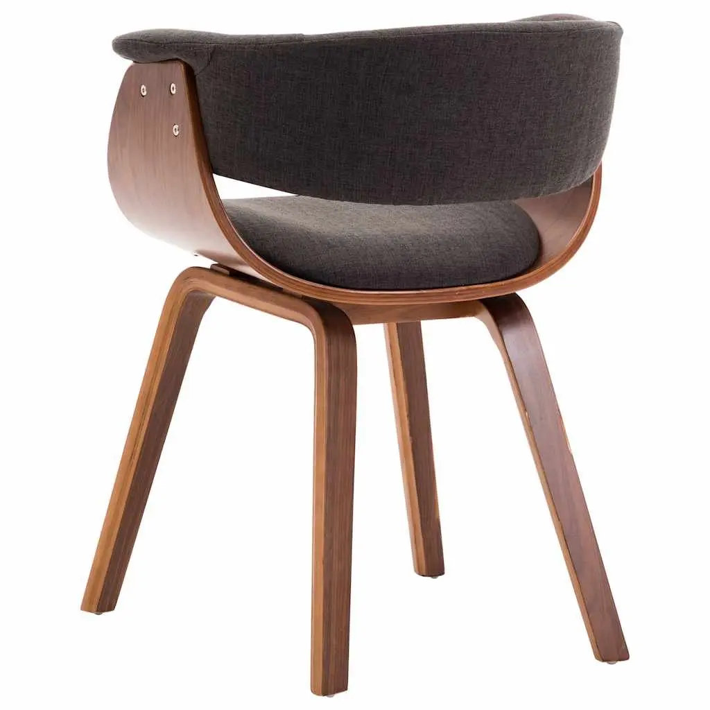 Ergonomic Grey Dining Chair with Bent Wood Frame