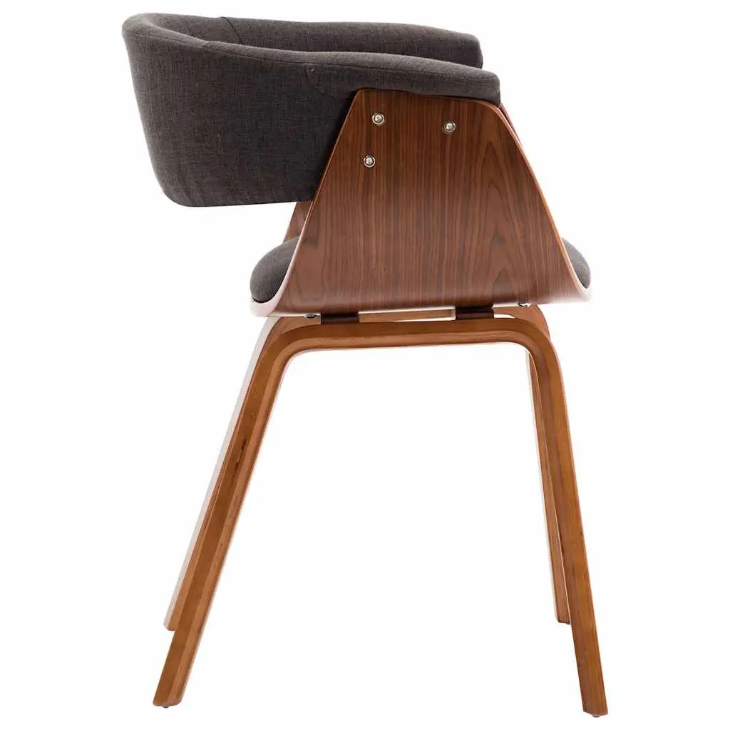 Ergonomic Grey Dining Chair with Bent Wood Frame