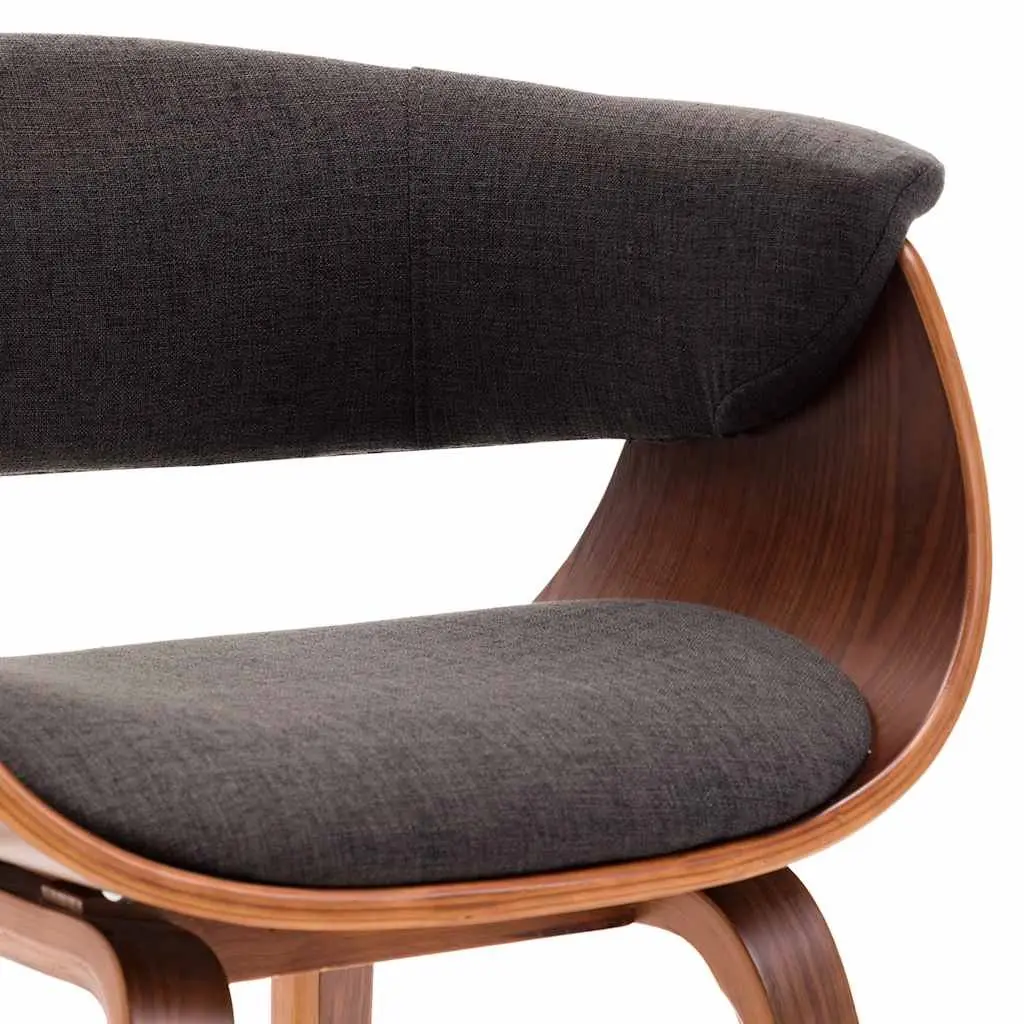 Ergonomic Grey Dining Chair with Bent Wood Frame