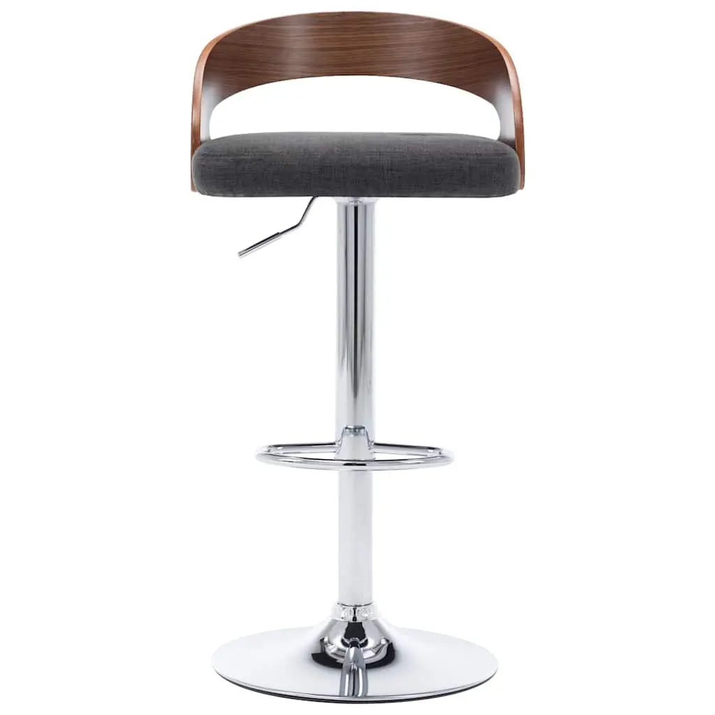 Set of 2 Height Adjustable Bar Stools in Grey Fabric