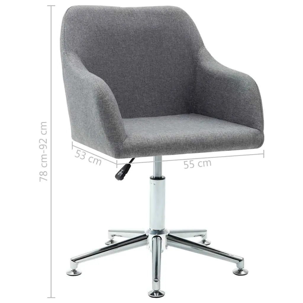 Grey Fabric Swivel Dining Chair for Home & Office