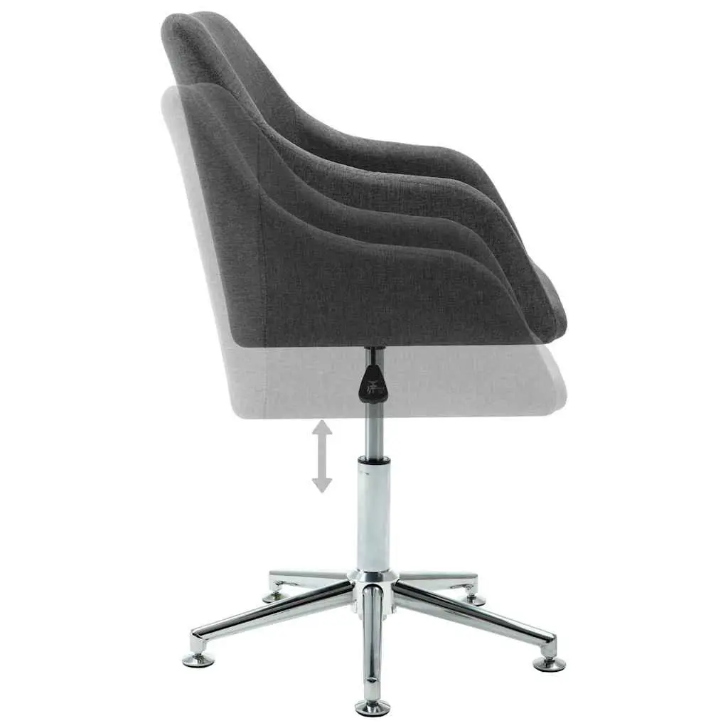 Grey Fabric Swivel Dining Chair