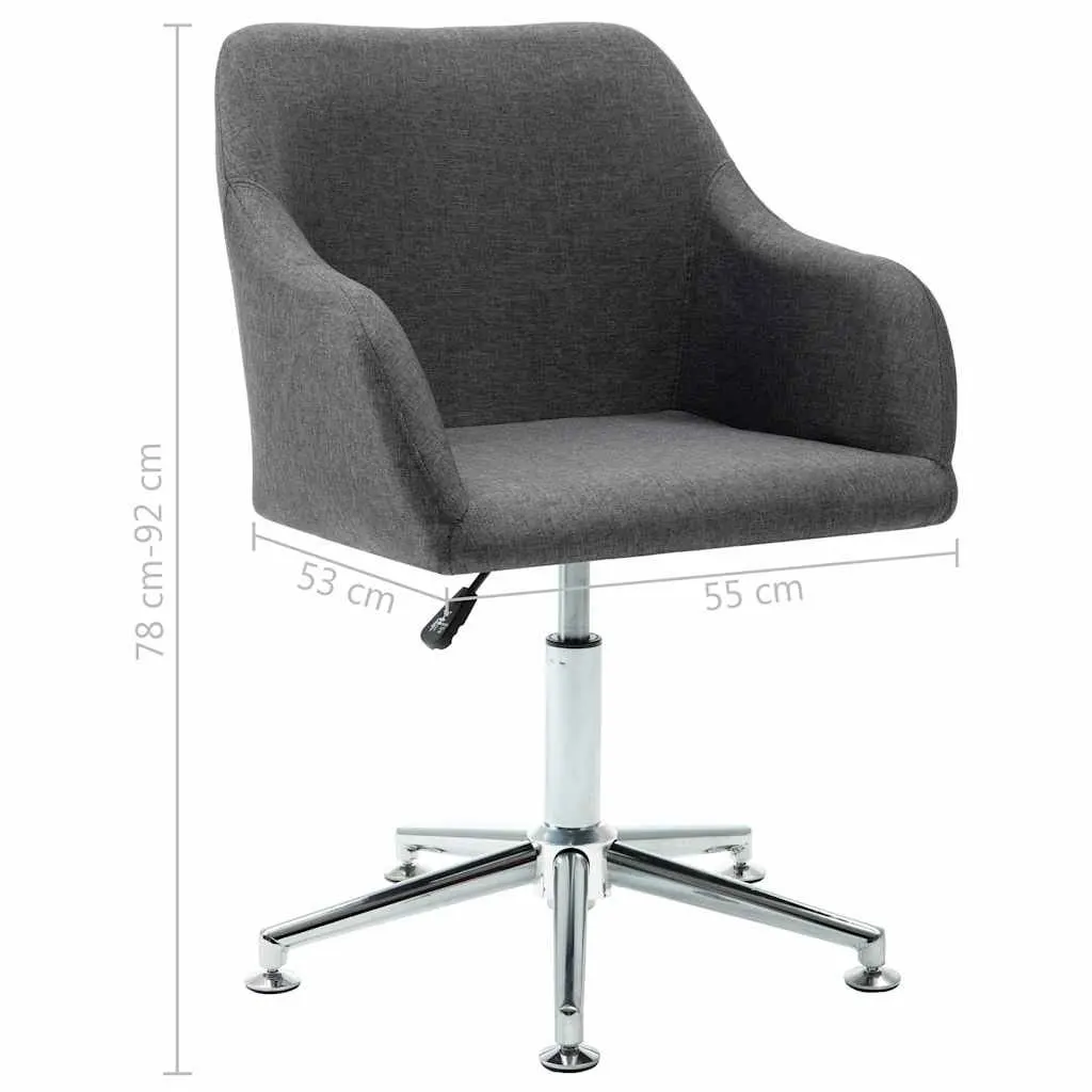 Grey Fabric Swivel Dining Chair