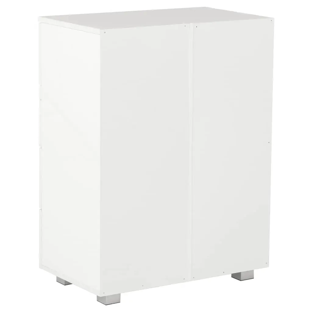 High Gloss White Chest of Drawers 8-Drawer Sideboard Storage Cabinet Bedroom