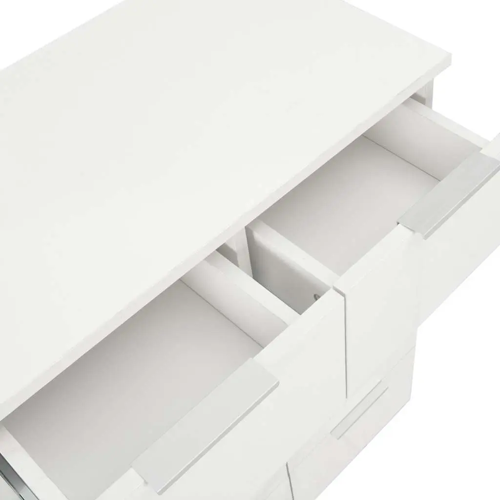 High Gloss White Chest of Drawers 8-Drawer Sideboard Storage Cabinet Bedroom