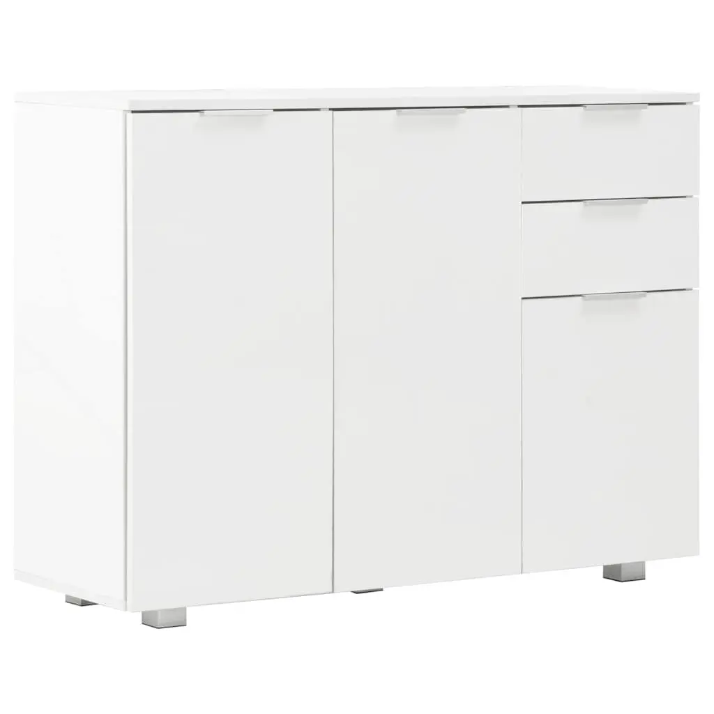 High Gloss White Sideboard with Drawers and Doors