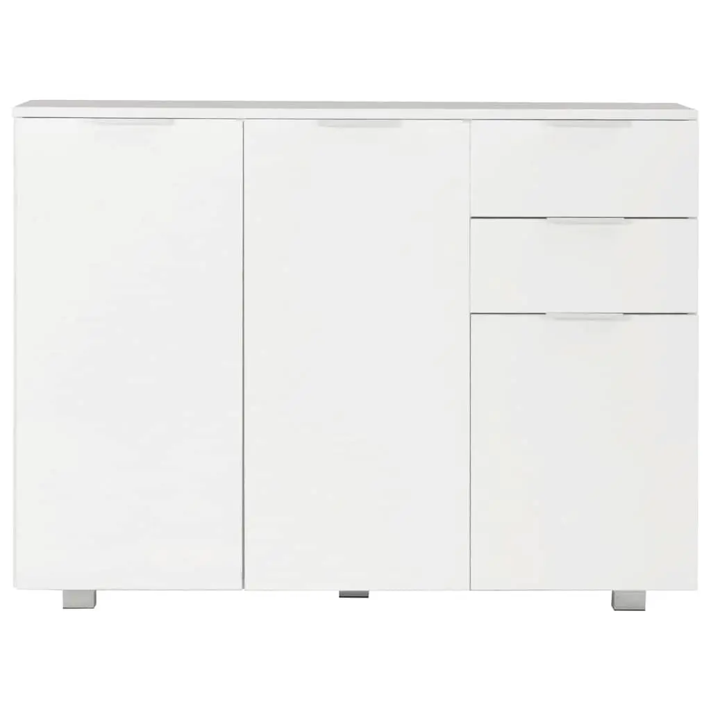 High Gloss White Sideboard with Drawers and Doors