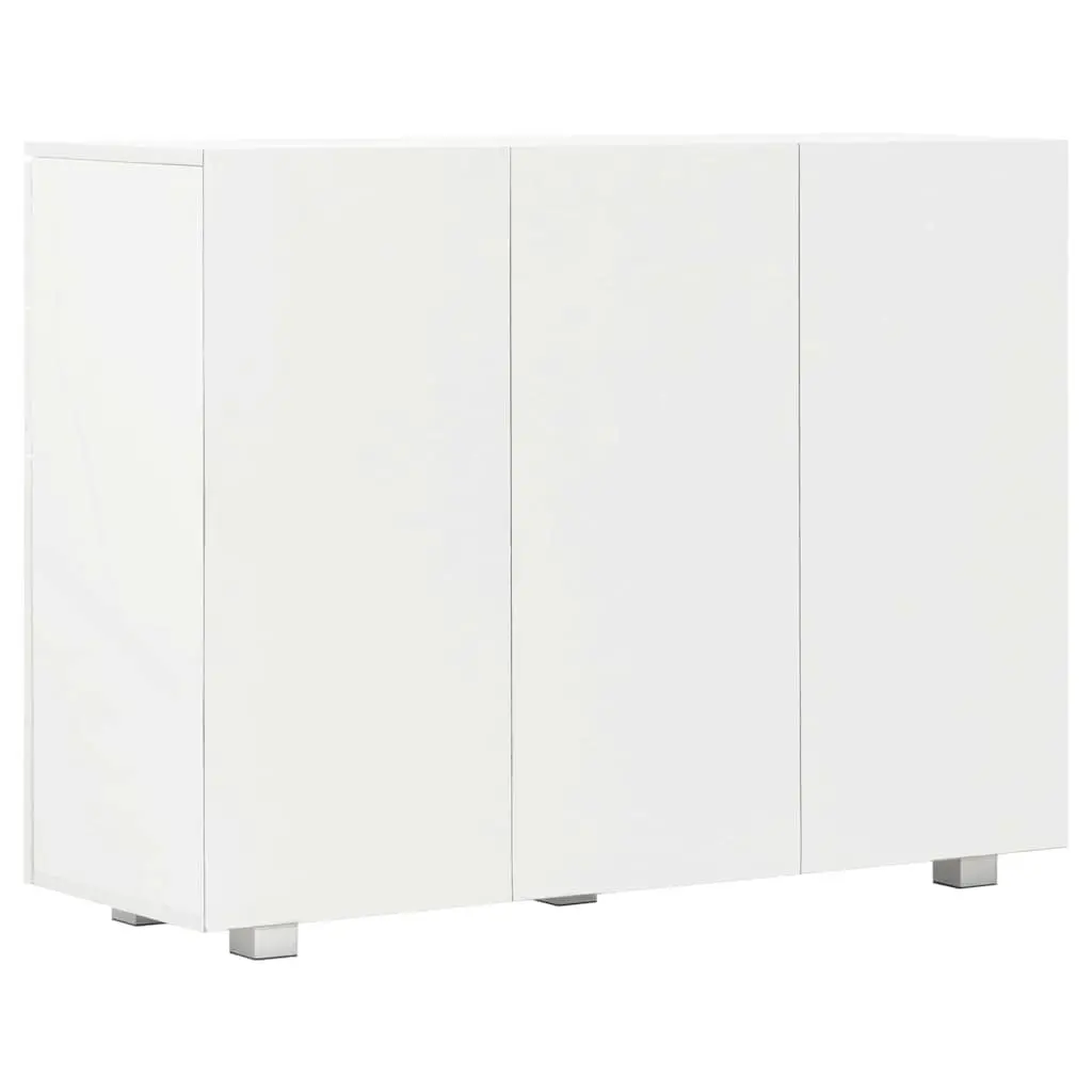 High Gloss White Sideboard with Drawers and Doors