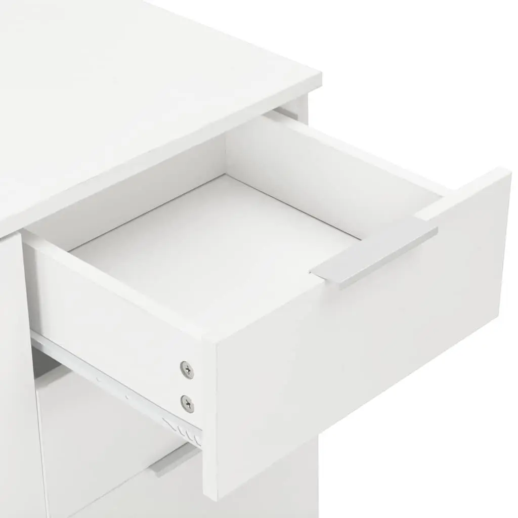 High Gloss White Sideboard with Drawers and Doors