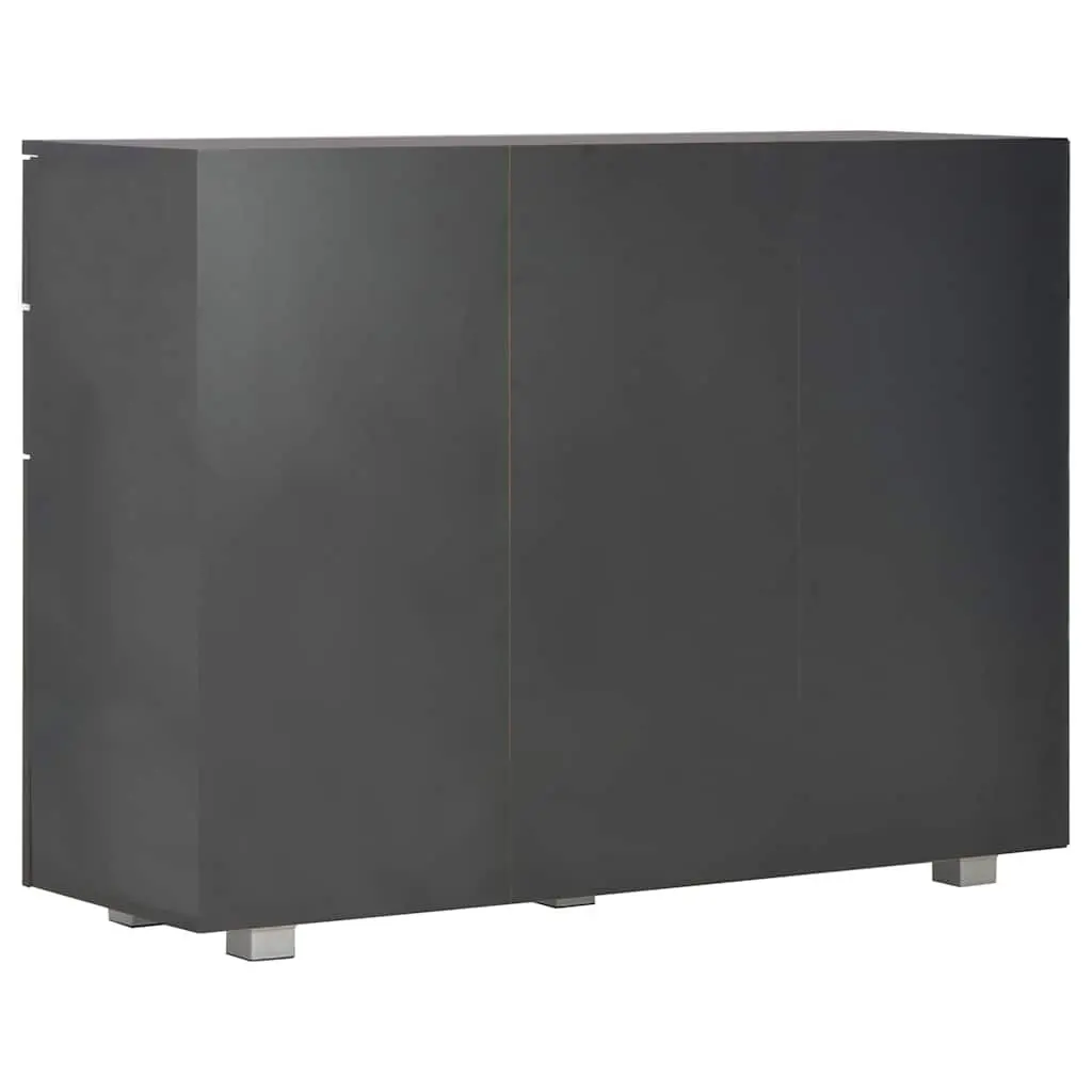 High Gloss Black Sideboard Storage Cabinet 107x35x80.5cm