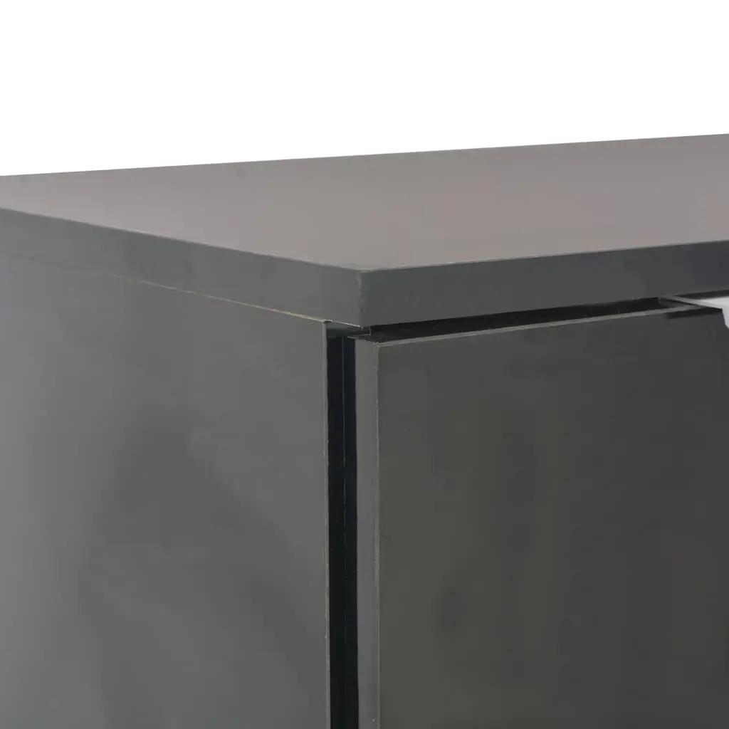High Gloss Black Sideboard Storage Cabinet 107x35x80.5cm