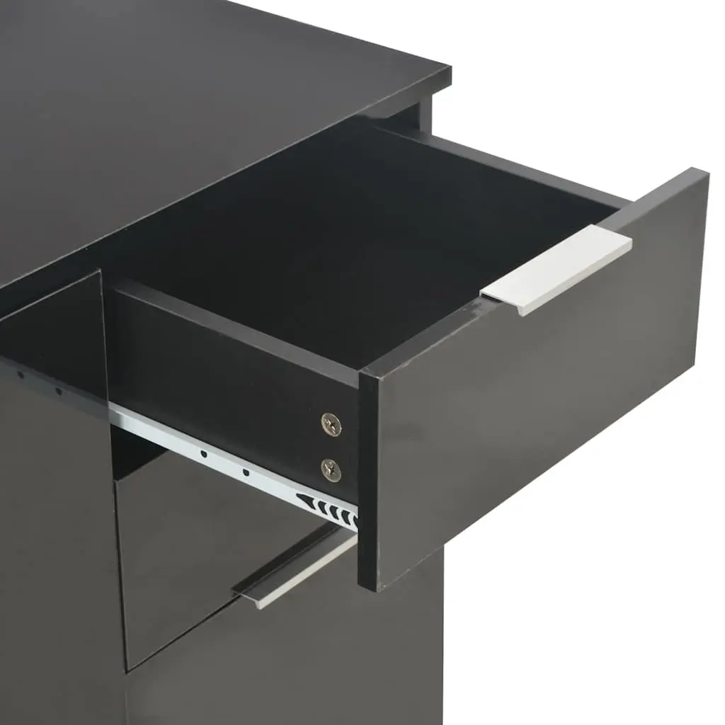 High Gloss Black Sideboard Storage Cabinet 107x35x80.5cm