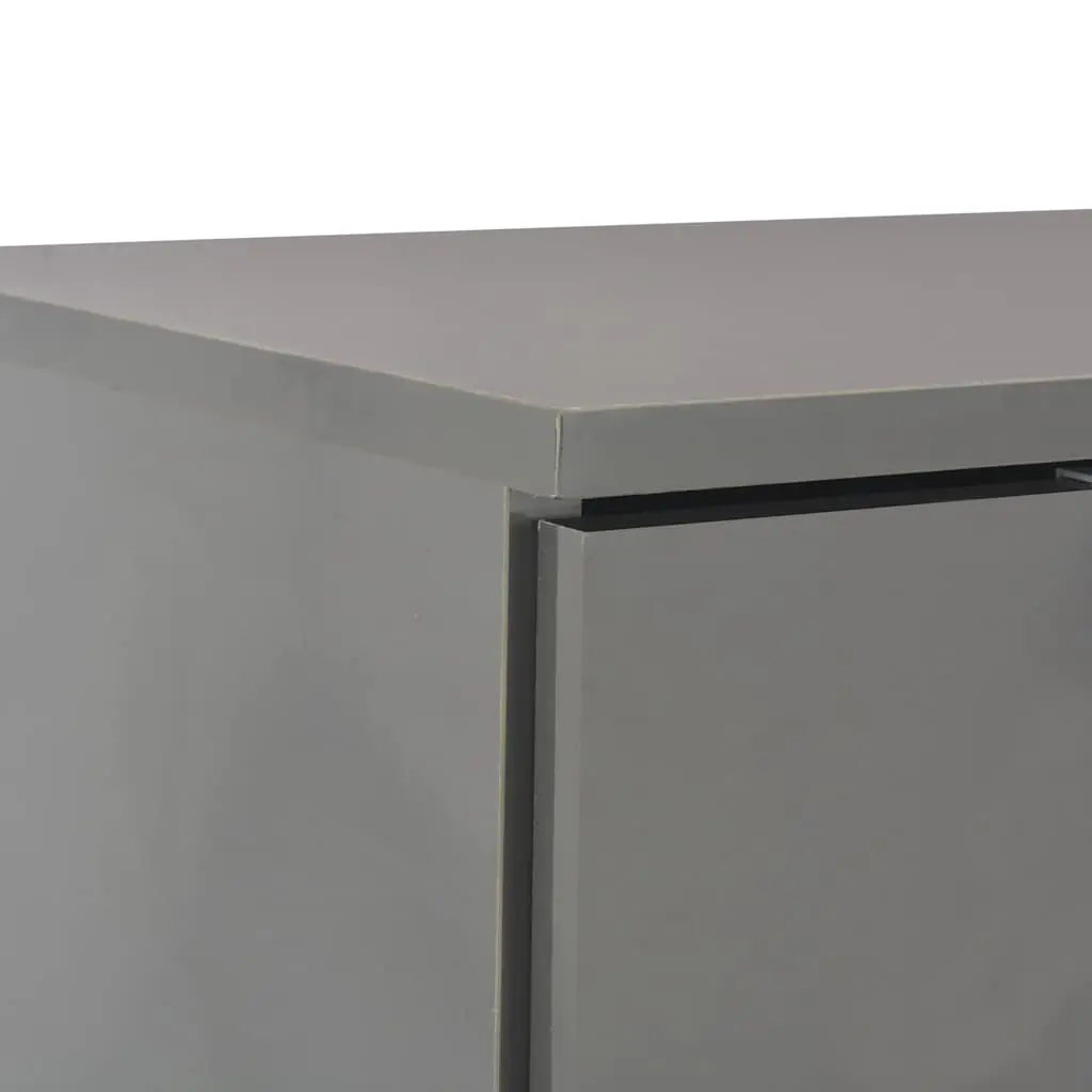 Grey High Gloss Sideboard with Drawers and Doors