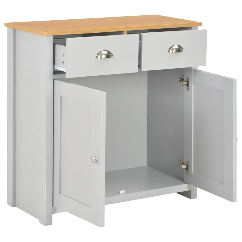 Grey Storage Sideboard Cabinet with Drawers and Doors