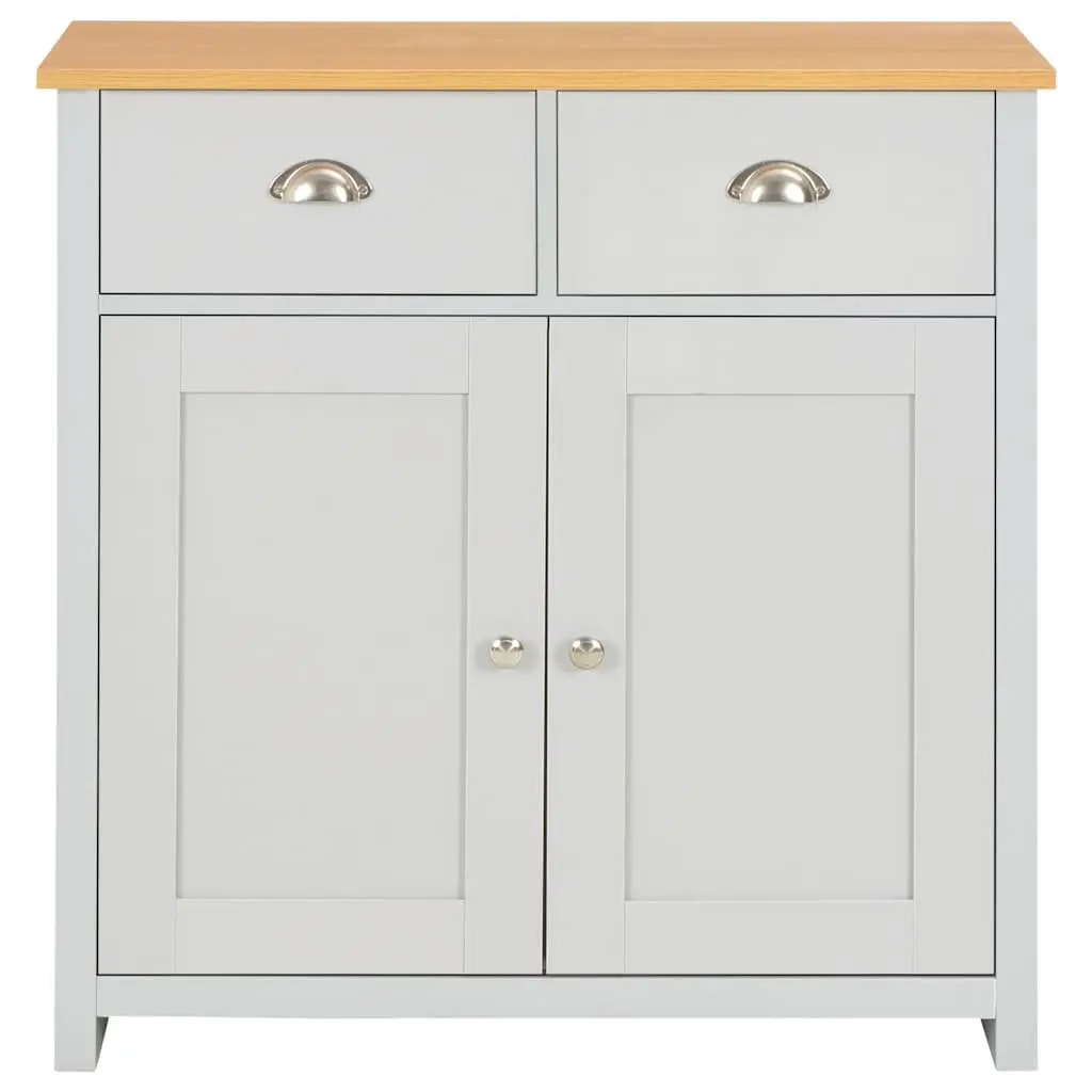 Grey Storage Sideboard Cabinet with Drawers and Doors