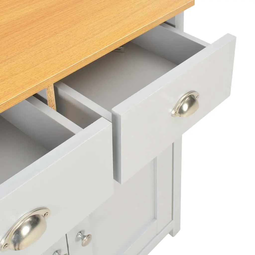 Grey Storage Sideboard Cabinet with Drawers and Doors