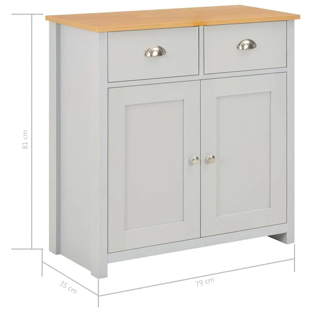Grey Storage Sideboard Cabinet with Drawers and Doors
