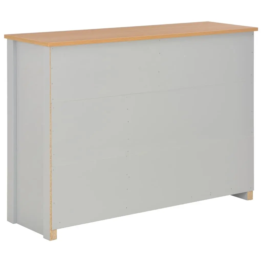 Grey Sideboard Storage Cabinet with 2 Drawers and 3 Doors
