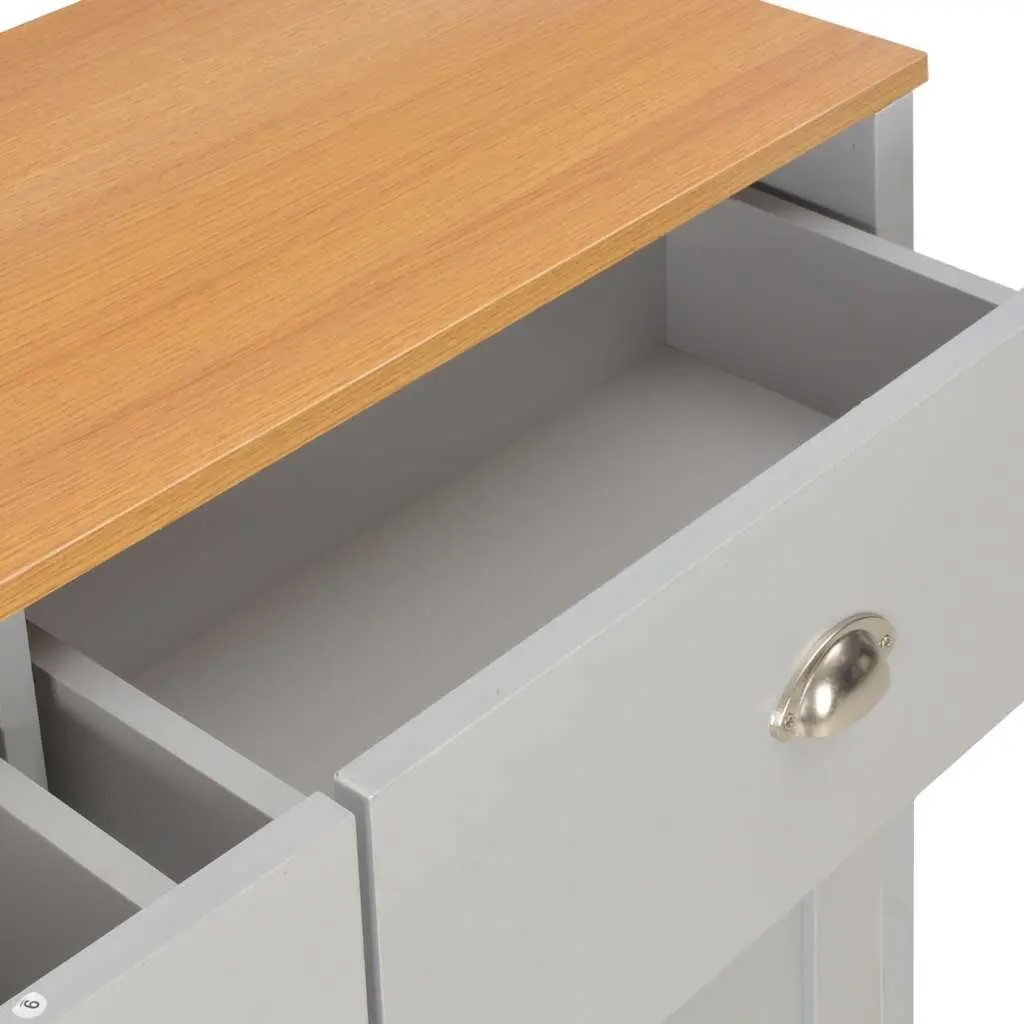 Grey Sideboard Storage Cabinet with 2 Drawers and 3 Doors
